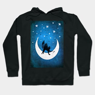 Cat on a moon chasing a mouse. Hoodie